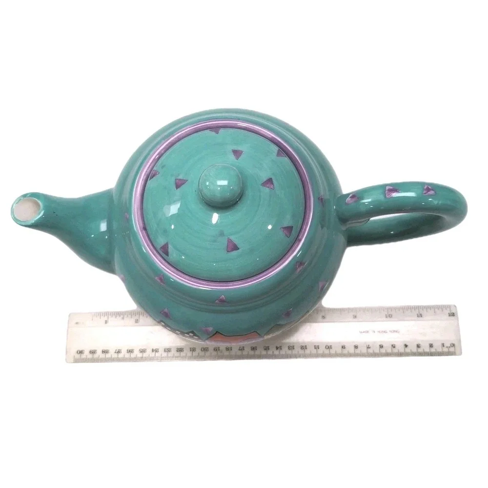 1998 Laurel Burch Turquoise Cat Teapot Fantastic Felines Design Studio Henriksen
